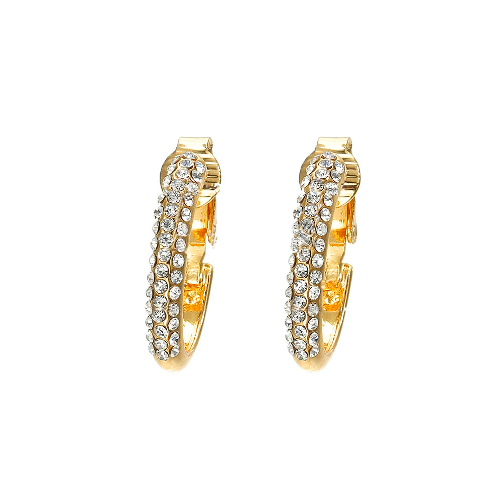 Brinco de Cristal sem Furo Clipe de Ouro