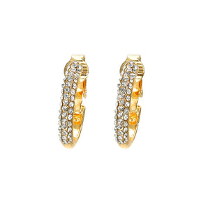 Brinco de Cristal sem Furo Clipe de Ouro