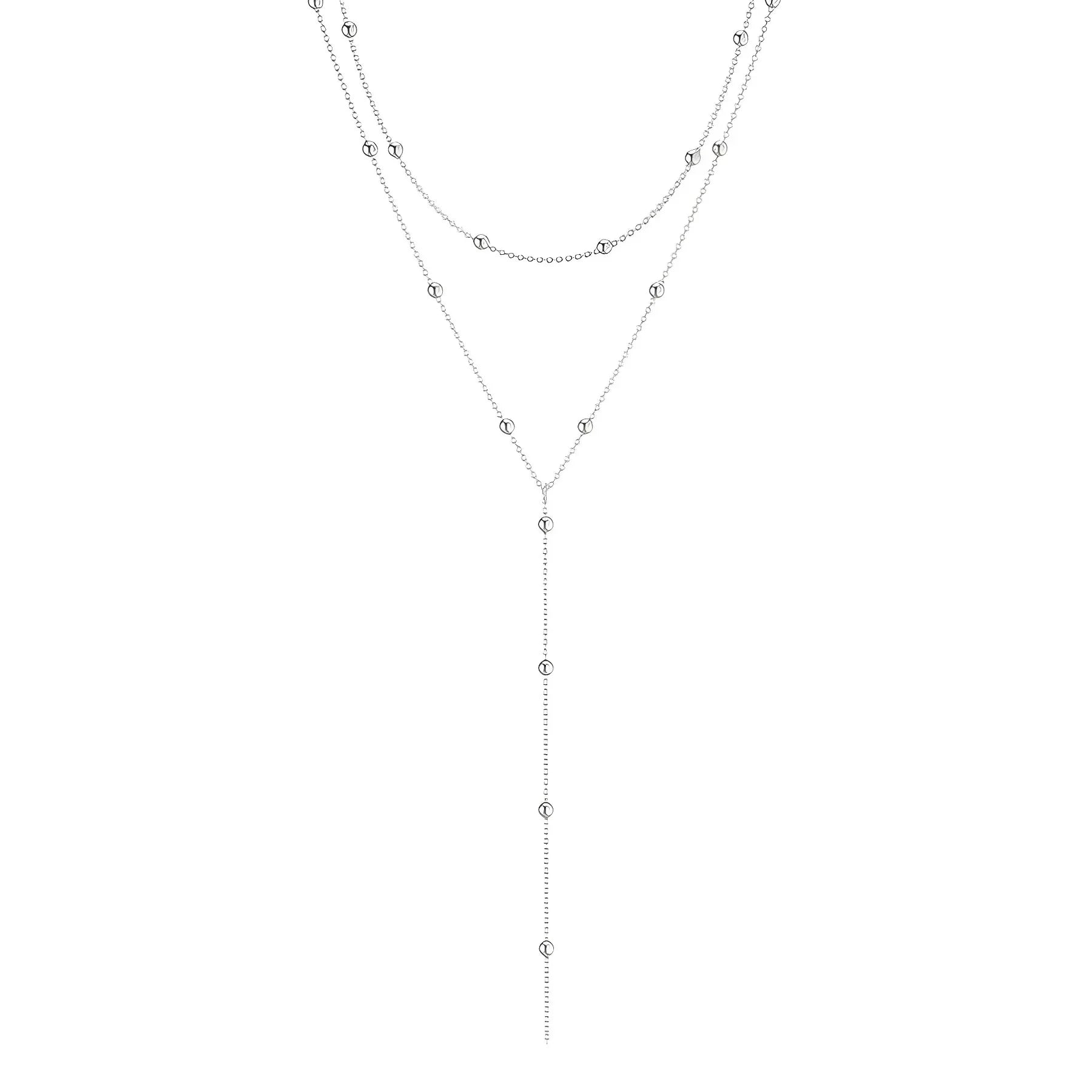 Colar Lariat Longo de Dupla Camada com Pingente