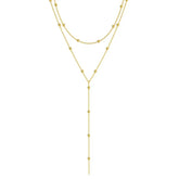 Colar Lariat Longo de Dupla Camada com Pingente