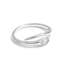 Anel Ajustável  de Cobra em Aço Inoxidável com Zircônia