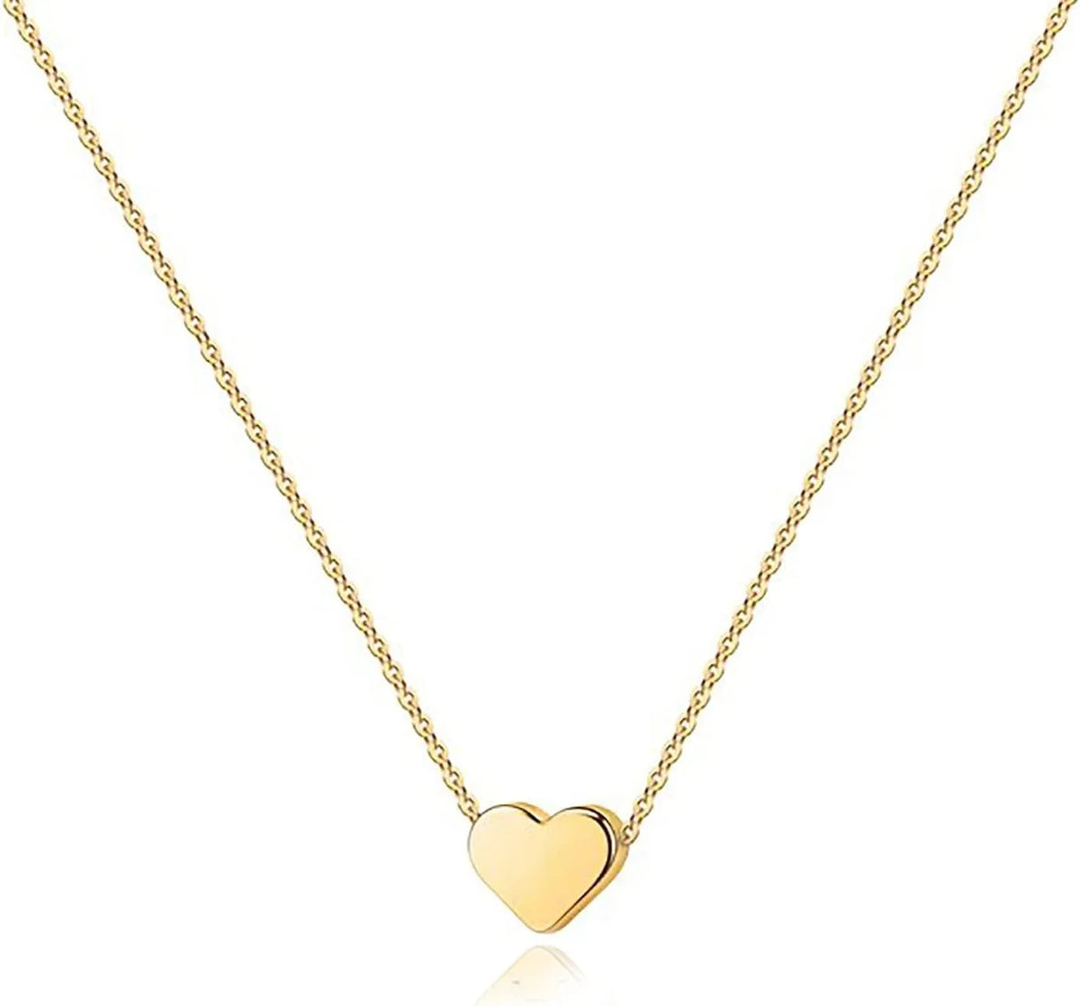 Colar com Coração Pingente de Amor Banhado a Ouro 18K