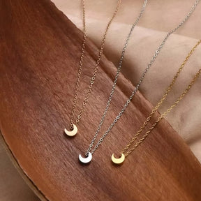 Colar Pingente de Lua Crescente em Aço Inoxidável À Prova d'Água e Hipoalergênico