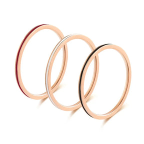 Anel Feminino Pequeno Mini 1mm Aço Inoxidável Cor Rosa Dourado