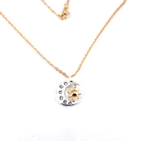 Colar Celestial Sol, Estrela e Lua – Joia Simbólica para Amizade e Conexões Especiais