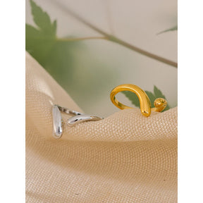 Anel Ajustável Minimalista em Aço Inoxidável 18K Dourado